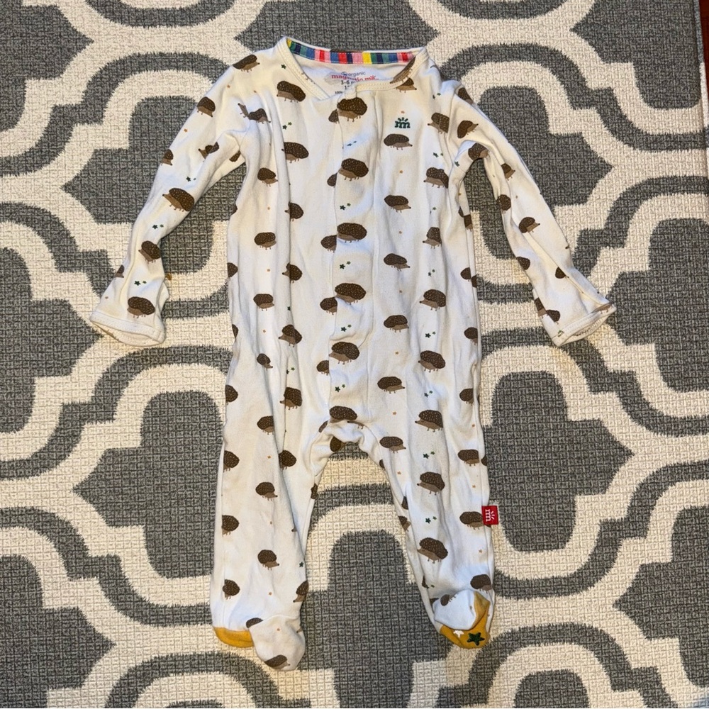 Two 3-6mo magnetic me onesies